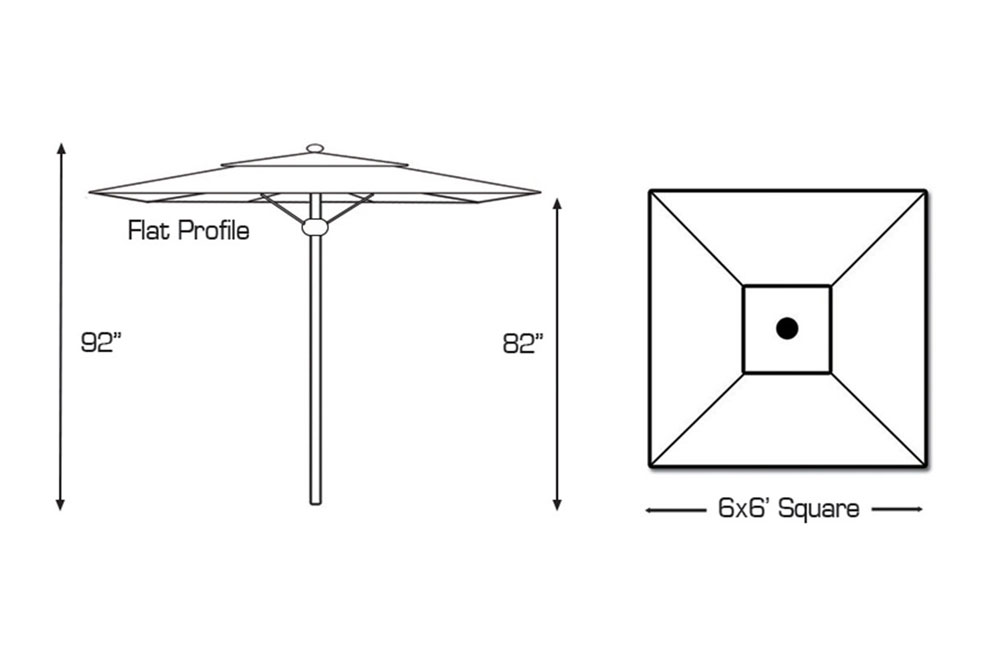 6′ x 6′ Square Umbrella by Galtech International